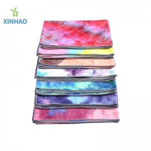 Anti-slip environmental protection tie-dye yoga towel wholesale, high temperature tie-dye yoga mat towel soft and sweat-absorbing, ideal for high temperature yoga, Pilates, fitness
