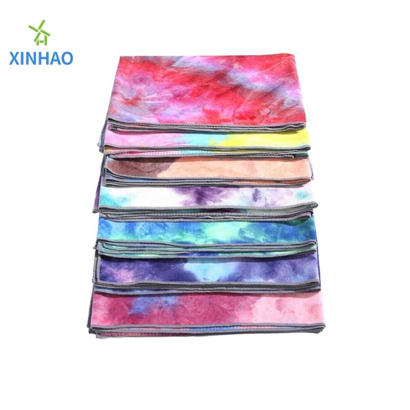 Anti-slip environmental protection tie-dye yoga towel wholesale, high temperature tie-dye yoga mat towel soft and sweat-absorbing, ideal for high temperature yoga, Pilates, fitness